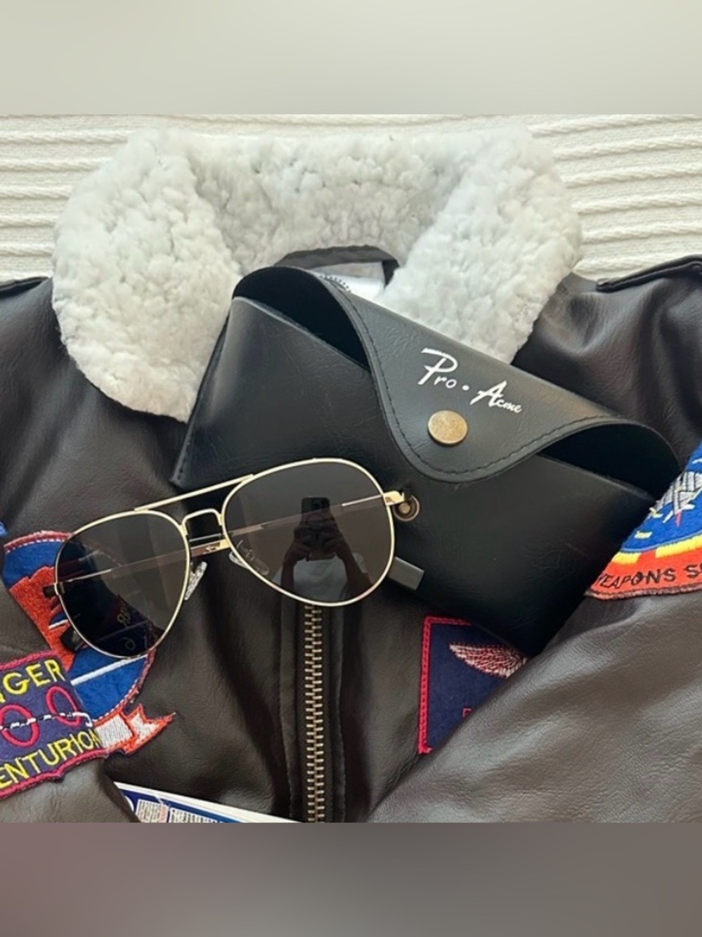 Kids Aviator Sunglasses - Gold Frame, Black Lenses
